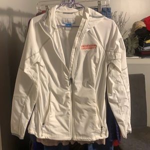 Columbia White Running Jacket Princeton Small